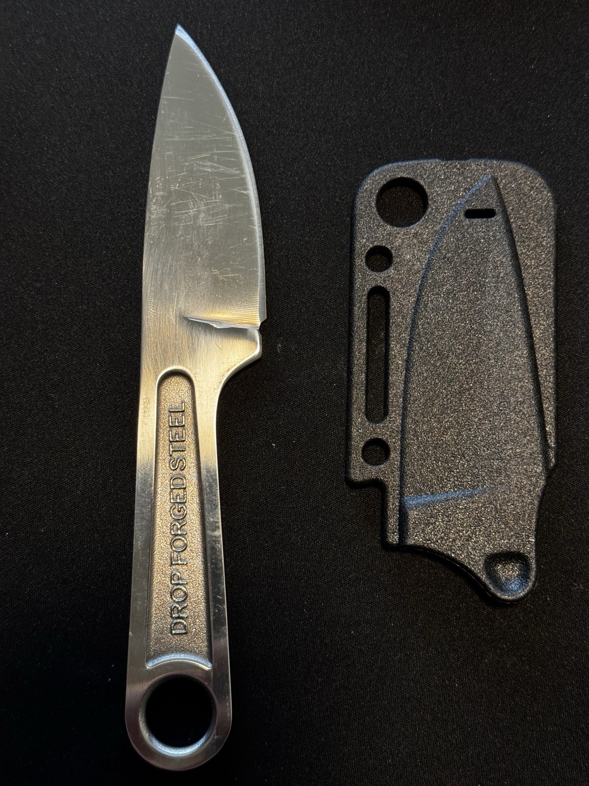 EDC Fixed Blade Knife w/ Sheath Small Survival Camping Knife USED Scratches
