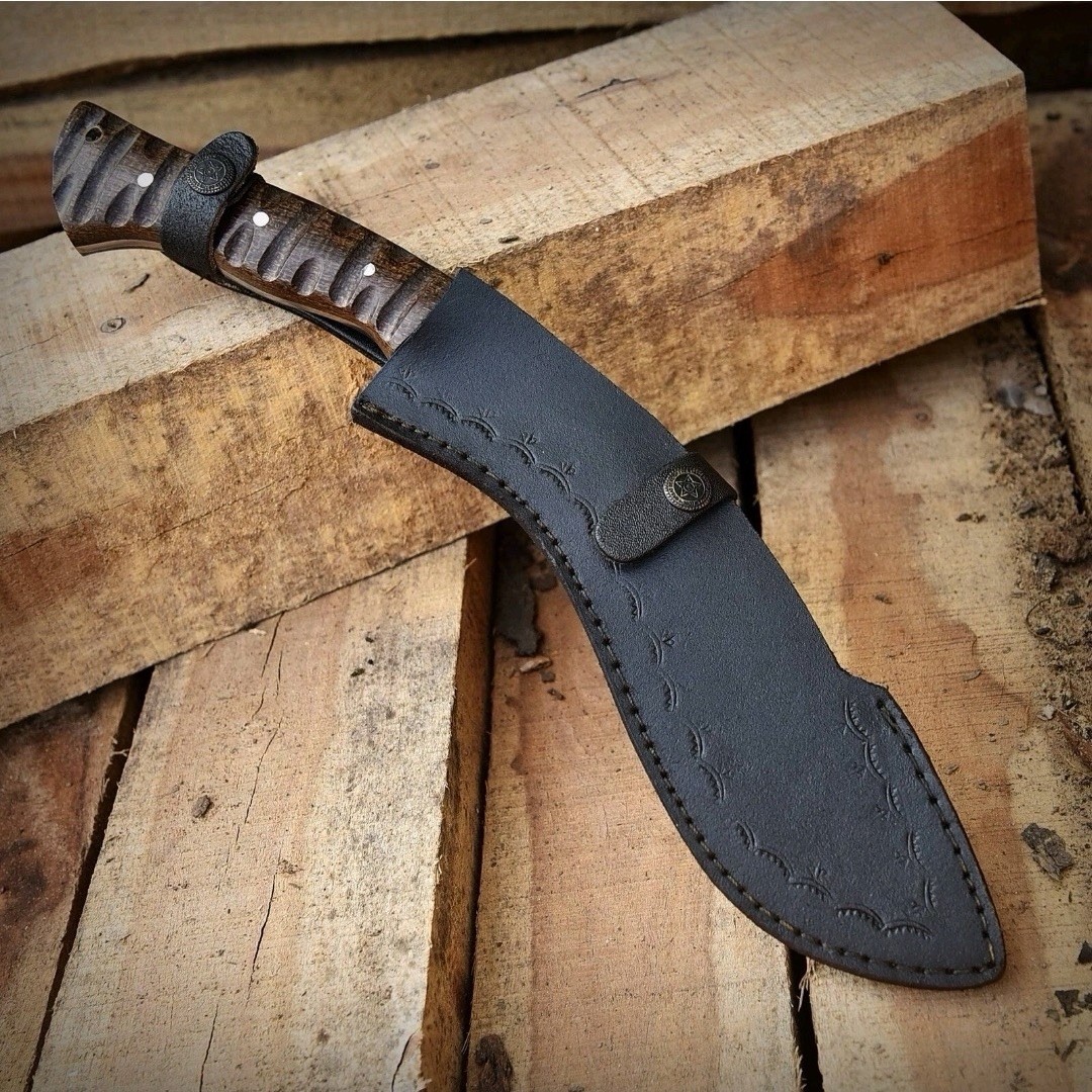 handmade Nepal Gurkha Kukri Carbon Steel 1075 and Bushcraft Knife with sheath