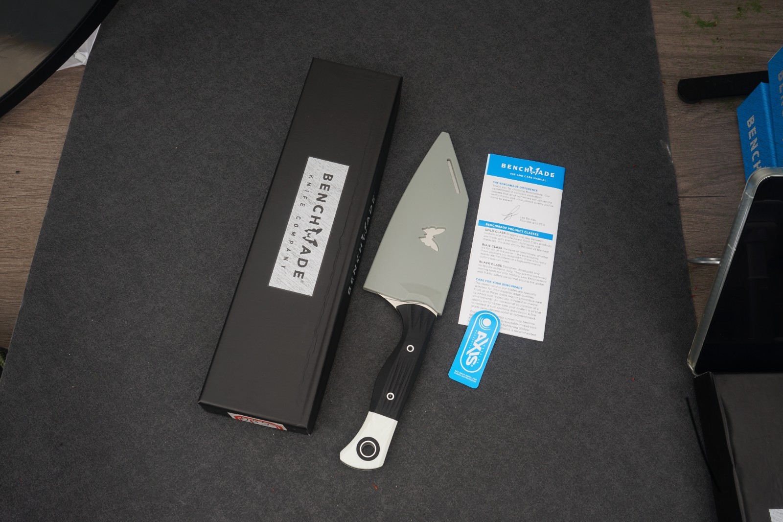 Benchmade 4010 Station Knife CPM-154 Black Handle Fixed Blade w/ Sheath