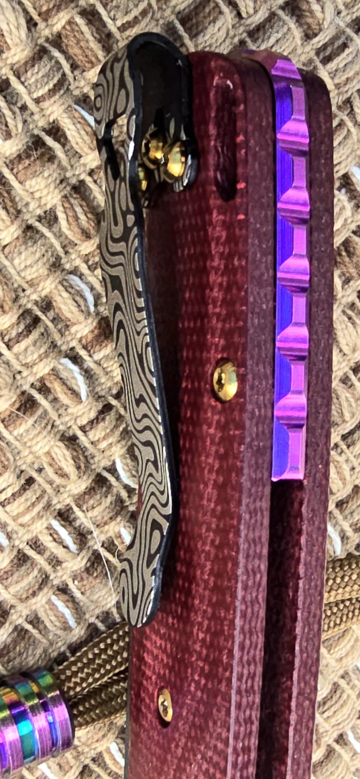 Benchmade 535GRY-1 Bugout – S30V 3.24″ Micarta CUSTOM «RED Velvet» + TITANIUM x5