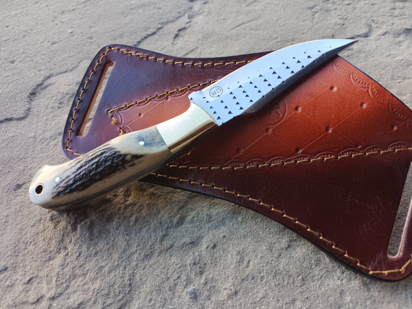 Swap Cut Custom Skinner Knife/Hunting/Bushcraft/Kitchen/ Stag/Antler Handle