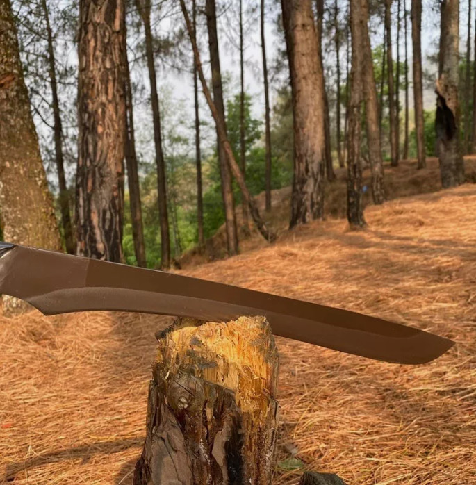 Custom Handmade Carbon Steel Blade Tactical Machete Sword| Hunting Sword Camping