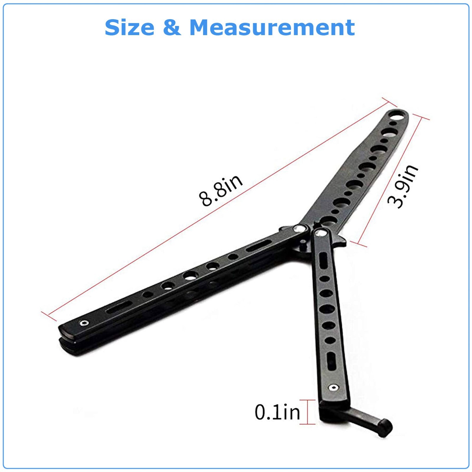 Butterfly Trainer Training Dull Knife Tool Black Silver Metal Practice