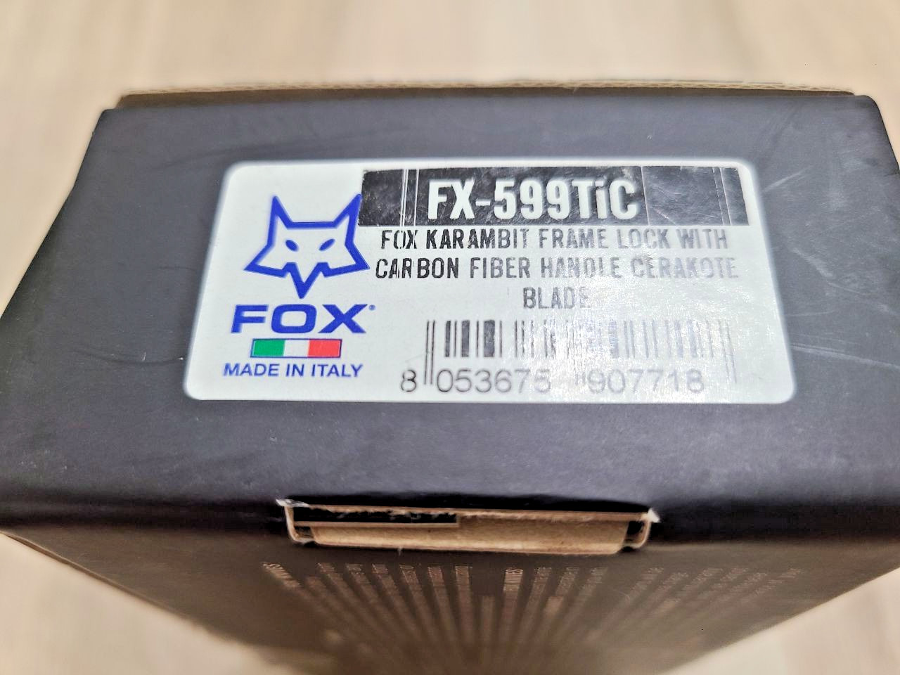 Fox Knives FX-599TICS Carbon Fiber/Titanium Black Made In Italy Karambit