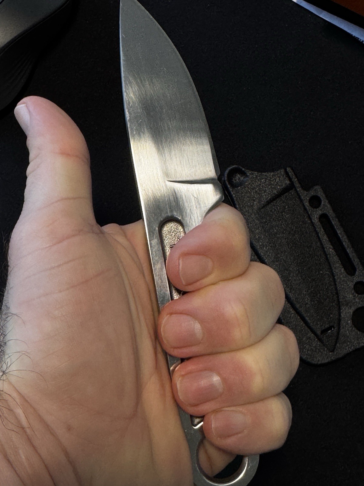 EDC Fixed Blade Knife w/ Sheath Small Survival Camping Knife USED Scratches