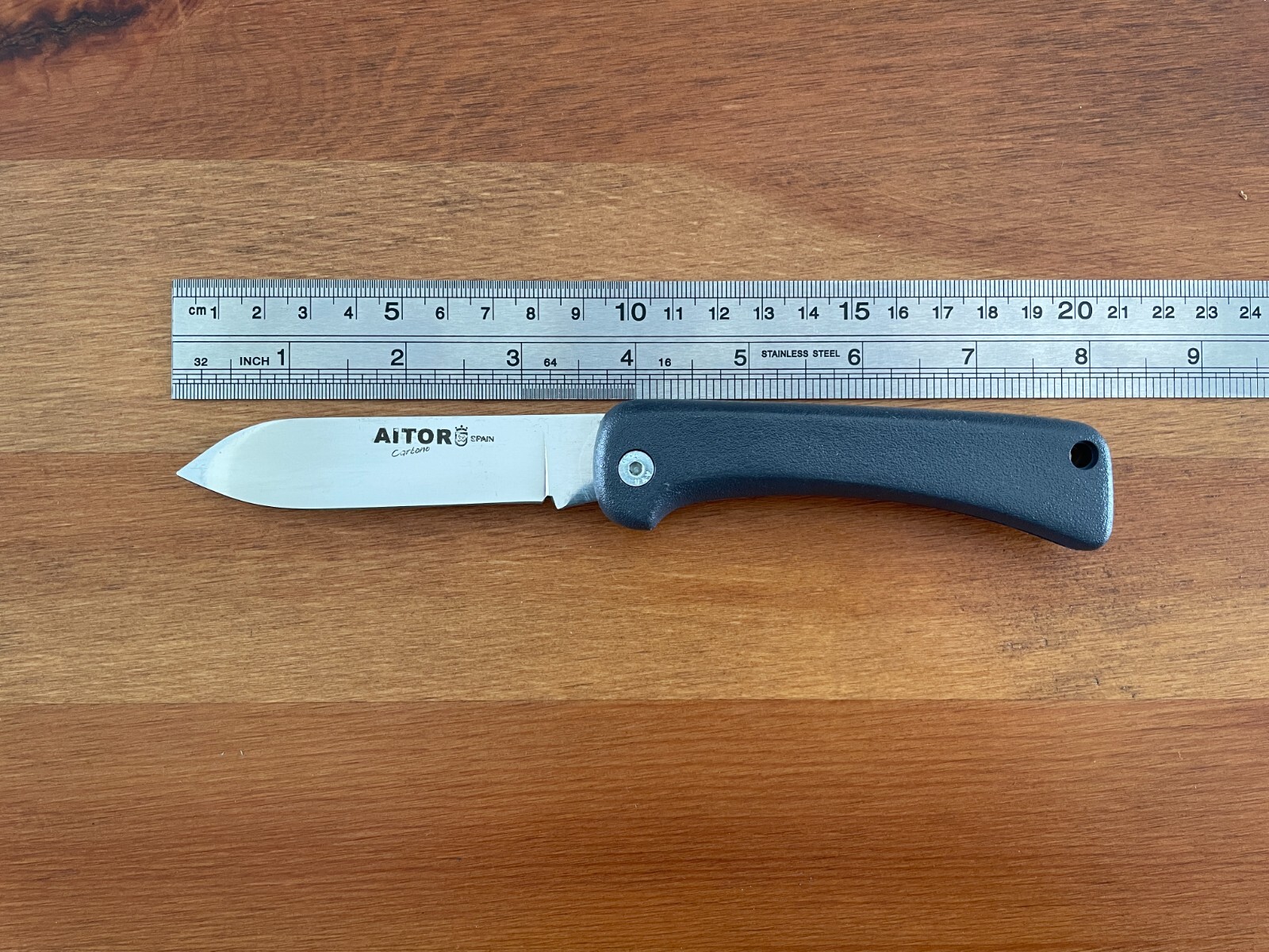 3.6″ Aitor Spanish Navaja Folding Knife Cabon Steel ABS Handle – US Seller