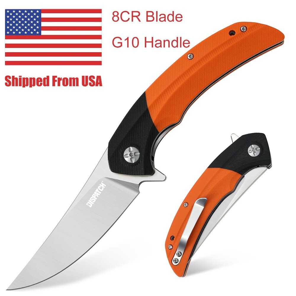 Folding Pocket Knife with Clip G10 Handle 8Cr Blade Liner Lock EDC Knife