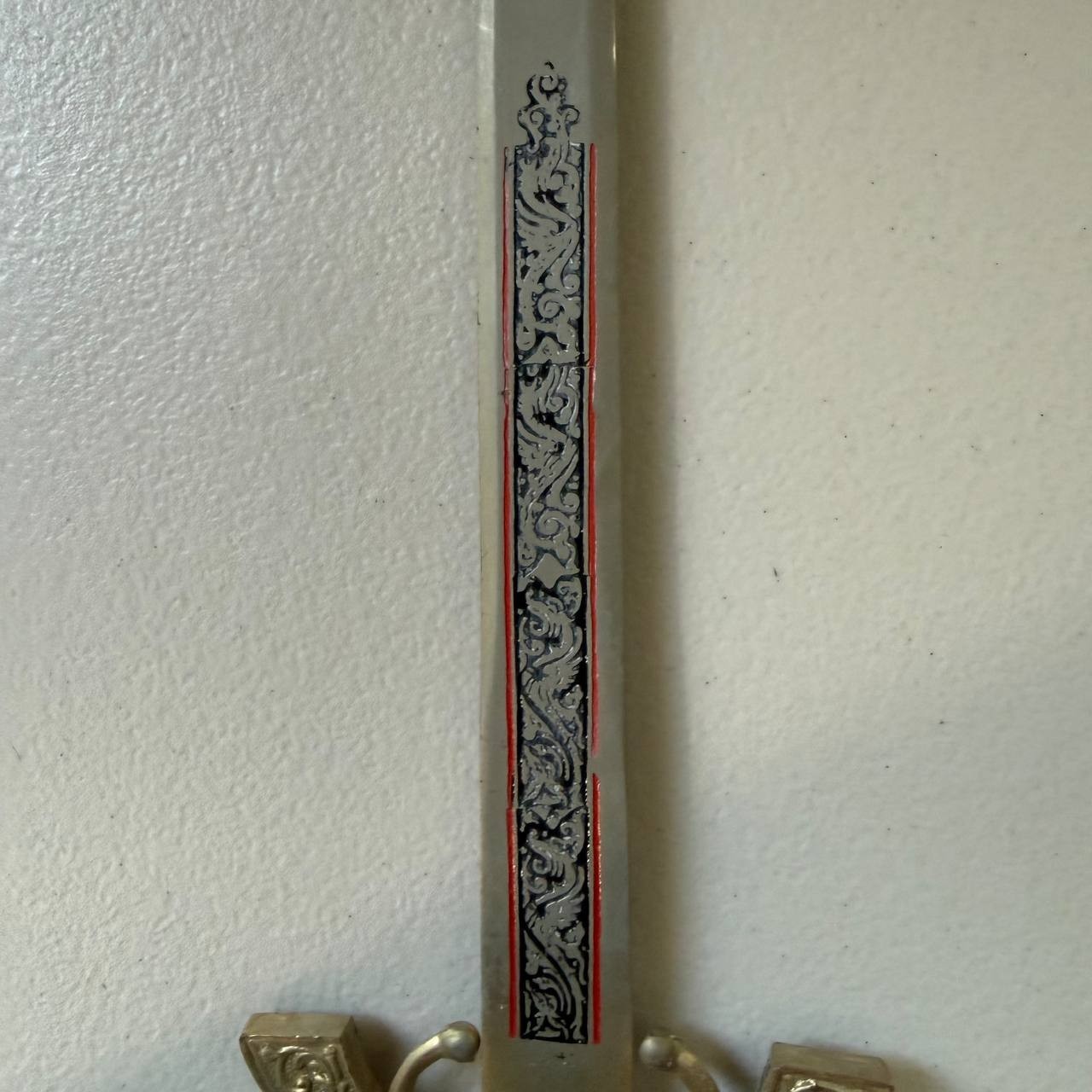 Vintage Toledo Spain Etched Short Sword Dagger Decorative Wall Display 21″