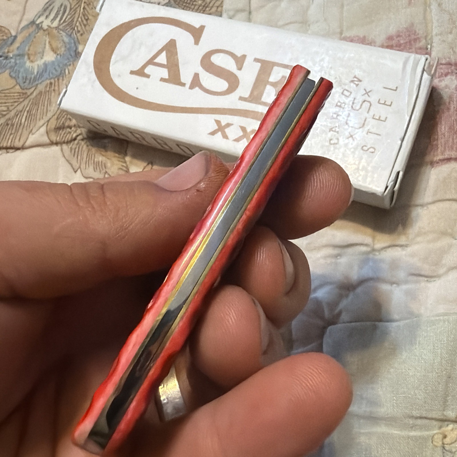 2025 Case XX Dark Red Jig Bone Sod Buster Jr 31945 6137 CS Knife Custom EZ Open