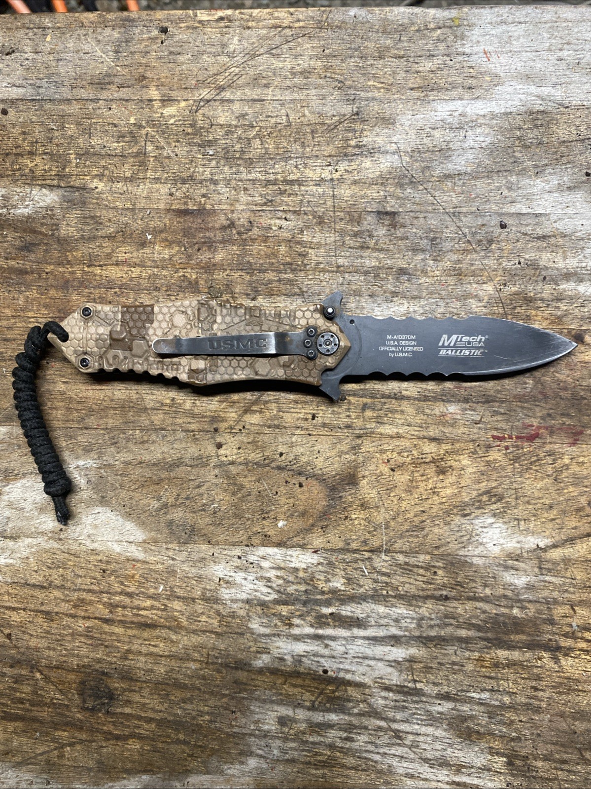 United States Marine Corps Folding Knife Brown MTech USA Ballistic M-A1037DM