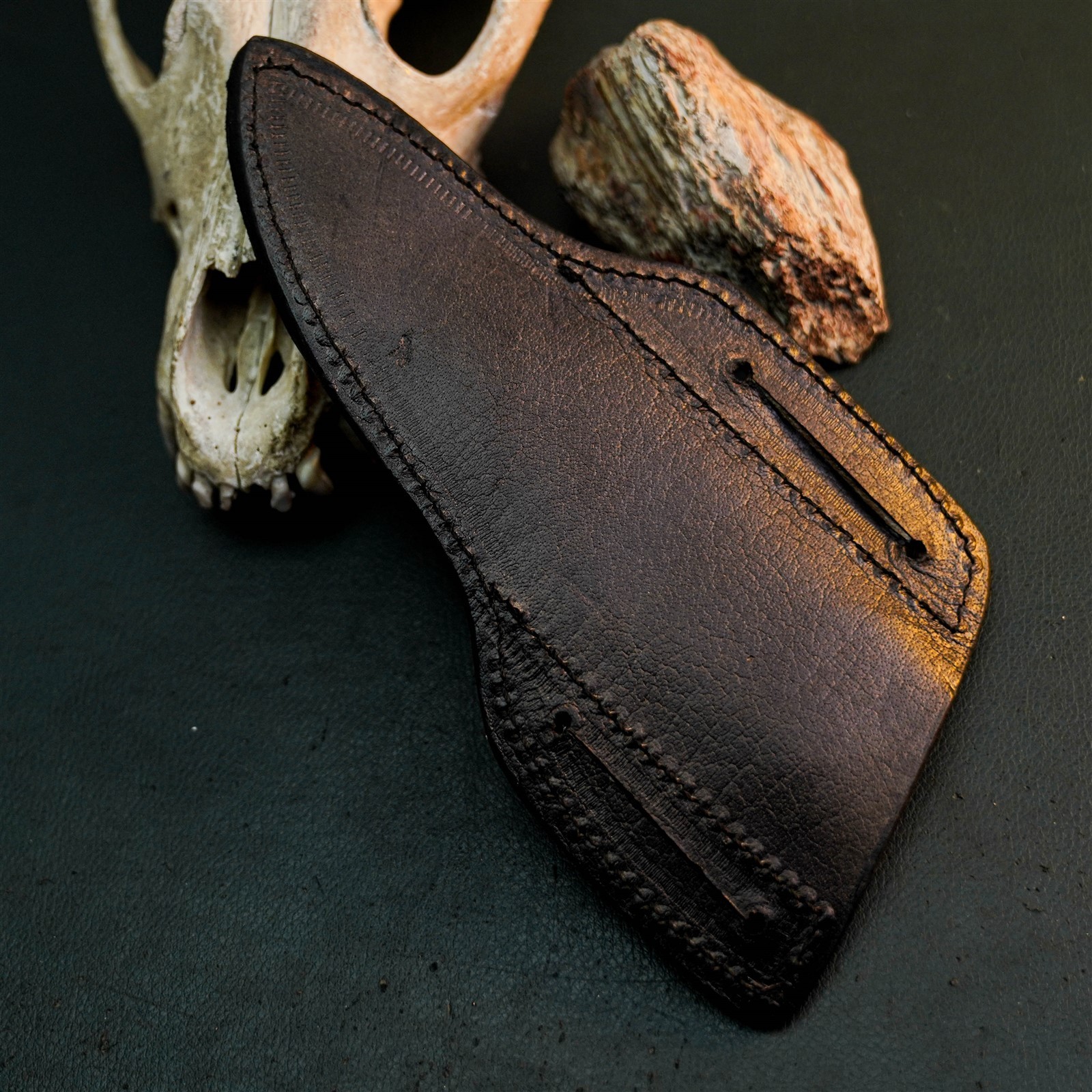 9.6″ Hunting EDC Stainless Knife Handmade Full Tang Wood Handle + Sheath