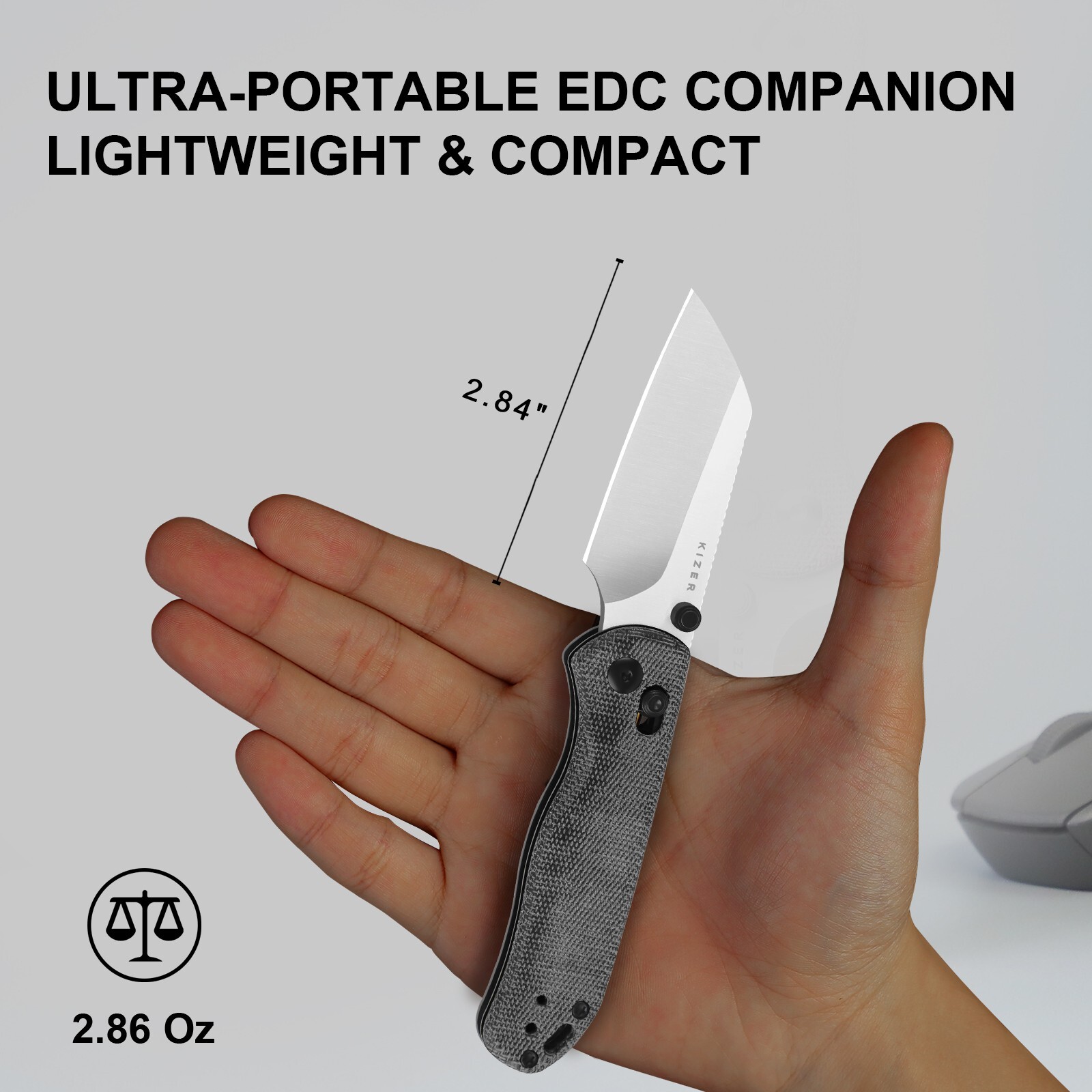 Kizer Drop Bear 2 Folding Pocket Knife Nitro-V Blade Micarta Handle V3619.2KS1