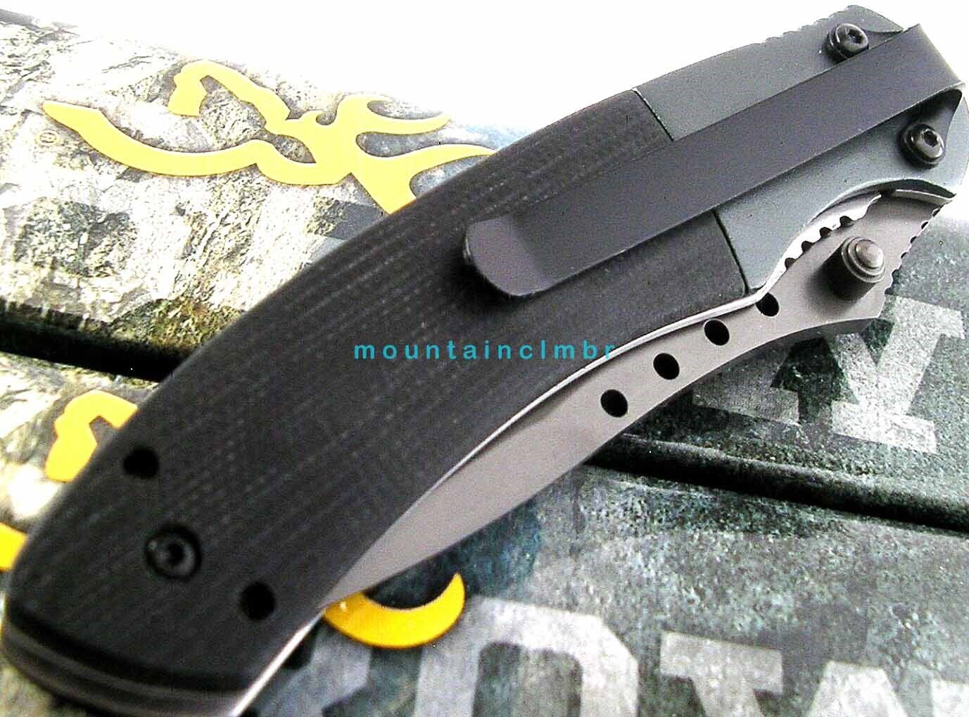 Browning RARE Midway Sliver Titanium Coated Linerlock 7.2/4.2 G10 Knife MANUAL