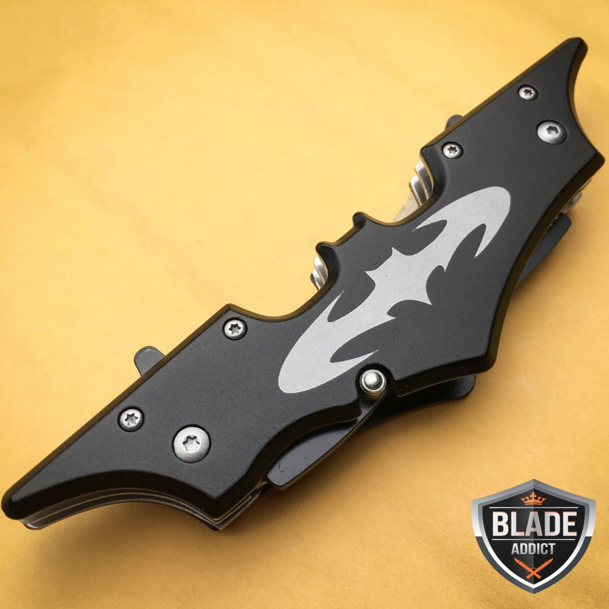 11.5″ DARK KNIGHT RISES ASSISTED SPRING BATMAN DUAL BLADE FOLDING KNIFE Bane
