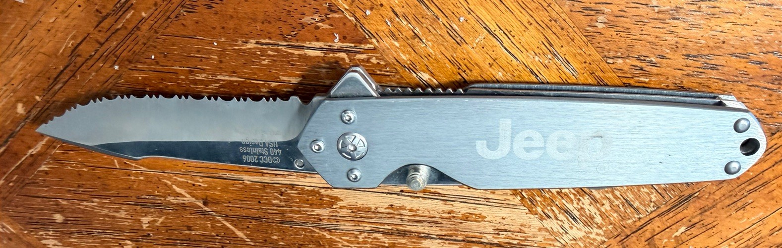 Vintage Jeep Logo Folding Pocket Knife – Stainless Steel, Branded Merchandise