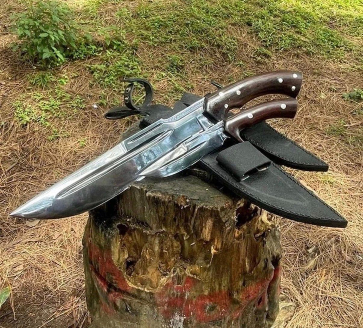 20″ Handmade Survival Machete Knife | Carbon Steel Blade | Hunting Camping Knife