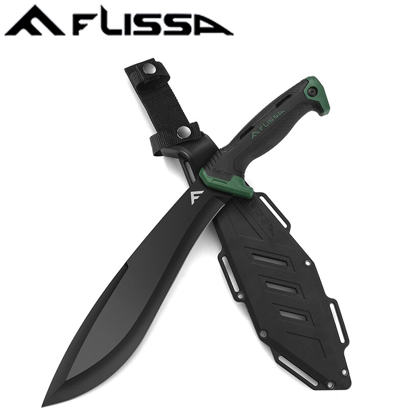 Flissa 11» Machete Stainless Steel Tactical Survival Machete Knife w/Sheath NEW