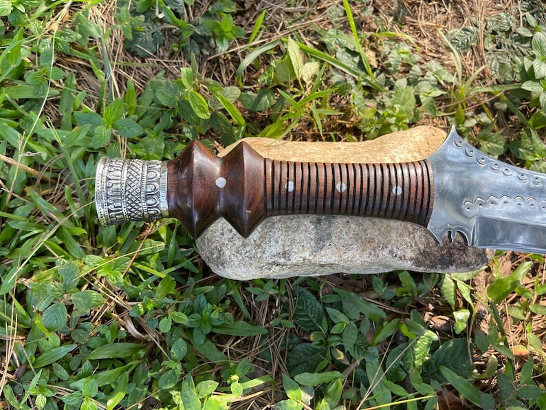 Custom Handmade Carbon Steel Ngombe Ngulu Knife With Rosewood Handle Hunting