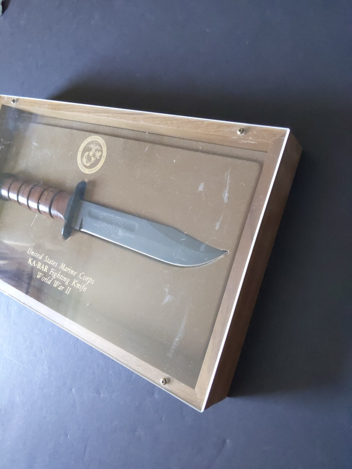 USMC KA-BAR 1217 World War II 50 Fiftieth Anniversary Edition Fighting Knife USA