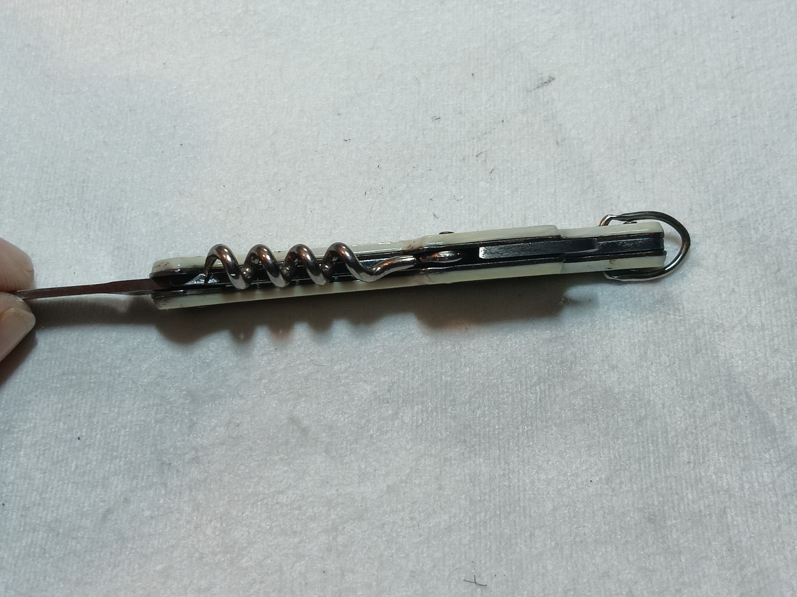 Vintage Pocket Knife USA branded Bartenders Cork Tool Opener Stainless Blade