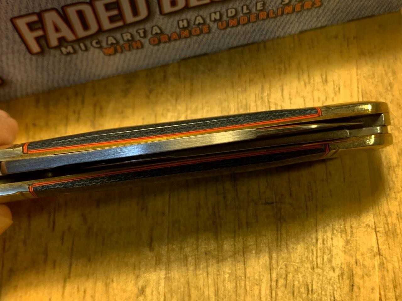 Rough Ryder Faded Blue Jeans Micarta Large Toenail 4 1/4″ Pocket Knife RR2348