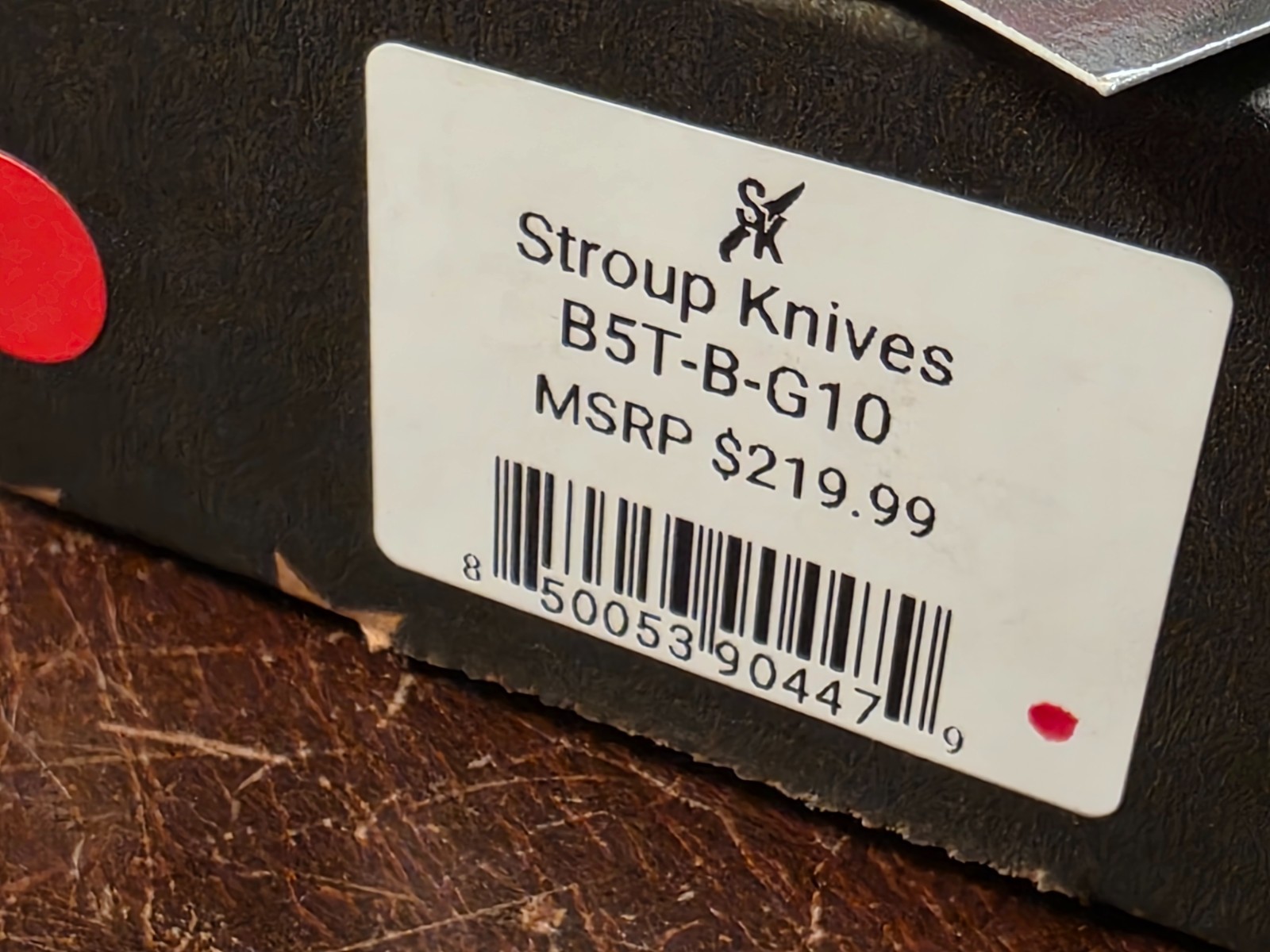 Stroup Knives – Bravo 5 Tanto Black G10 w/Sheath 1095 High Carbon Steel