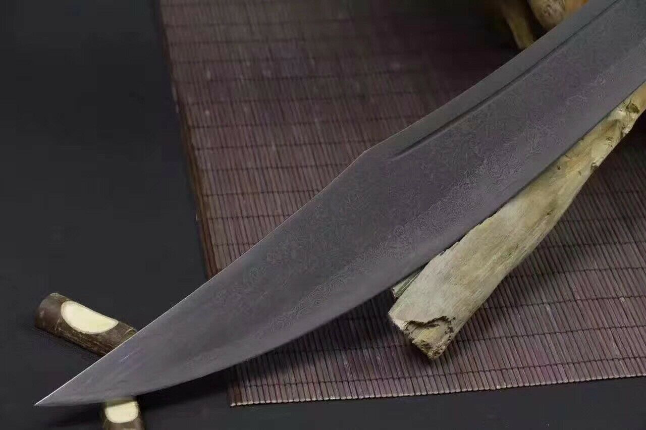 Chinese Kung Fu Sharp Sword Qing Dynasty Dao Broadsword Damascus Folded Steel