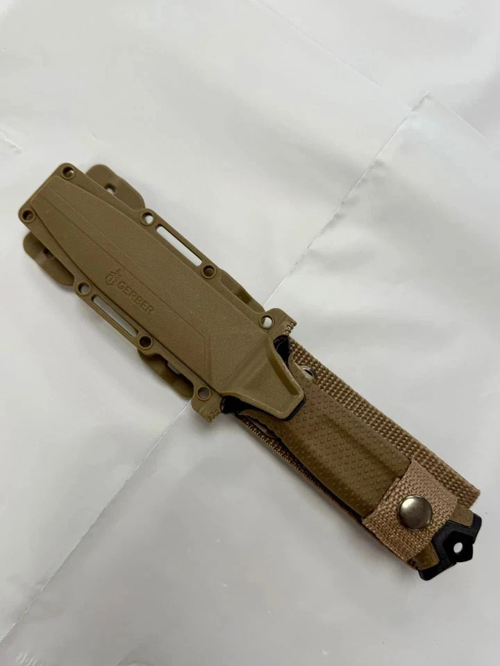 Gerber StrongArm – Fixed Blade, Full Tang Knife – Brown, Plain Edge