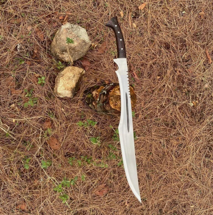 Custom Handmade Carbon Steel Blade Survival Machete Sword| Hunting Sword Camping