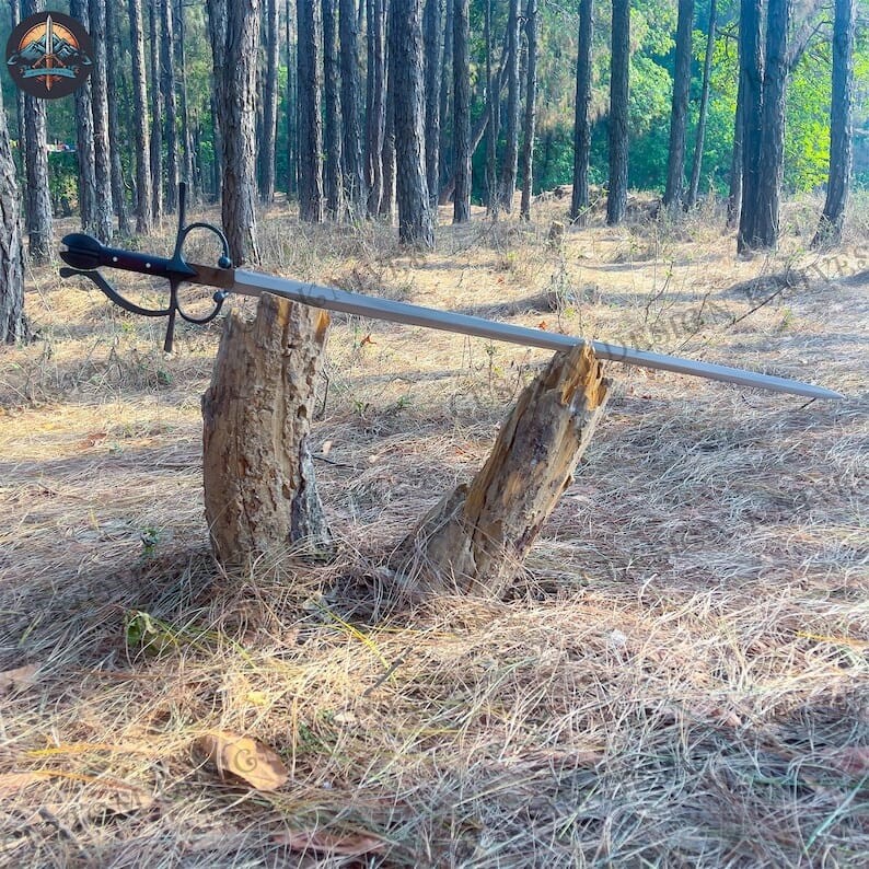 Custom Handmade Carbon Steel Exquisite Long Blade Sword| Hunting Sword Camping