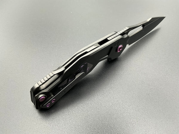 Ketuo Mini Griffin Folding Knife 3″ Bohler M390 Steel Blade Titanium/CF Handle