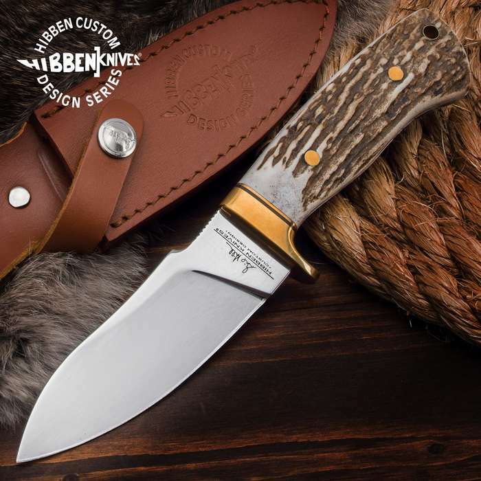 9″ Gil Hibben Special Edition Stag Hunting Fixed Blade Knife with Sheath