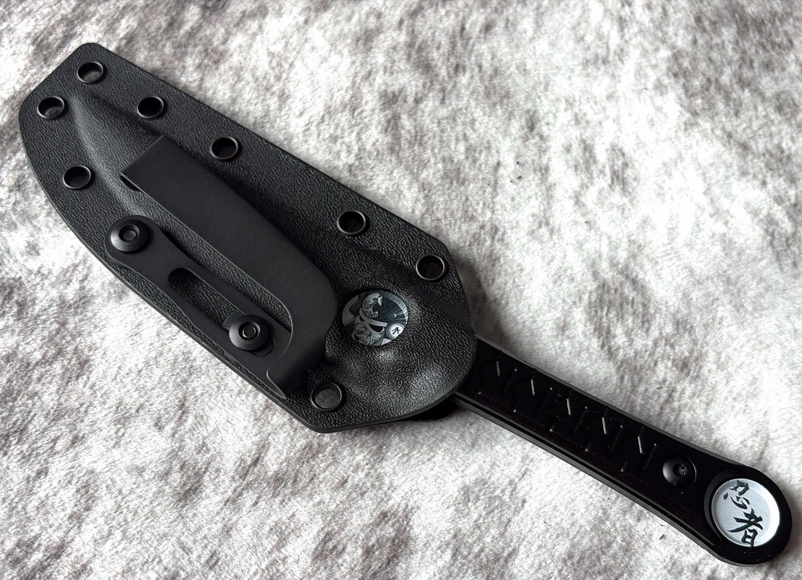 19cm Fixed Blade Knife Kydex Sheath Full Tang Back Pocket Clip Horizontal Carry