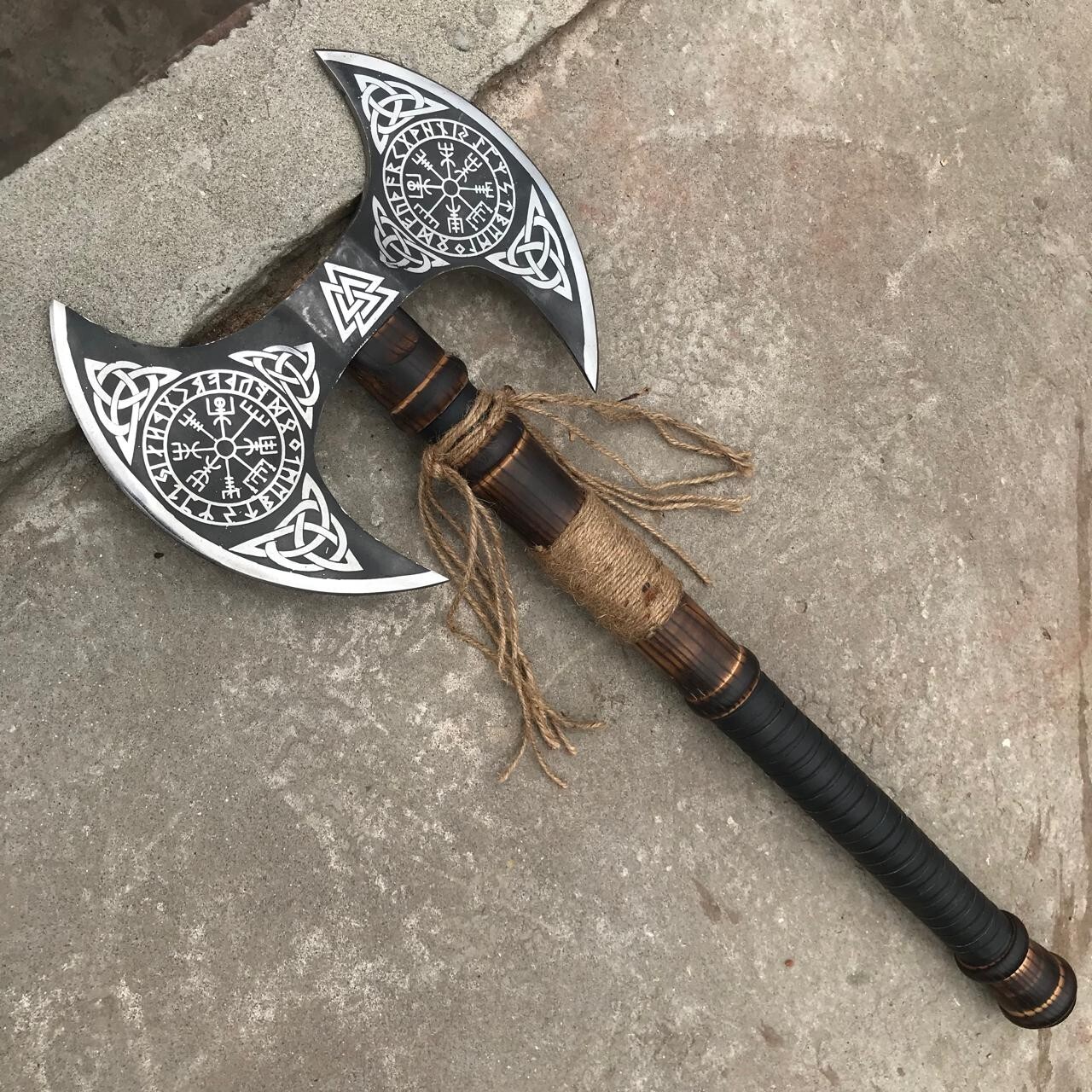 Handmade Double Headed Axe, Carbon Steel Axe, Medieval Warrior, Viking Axe