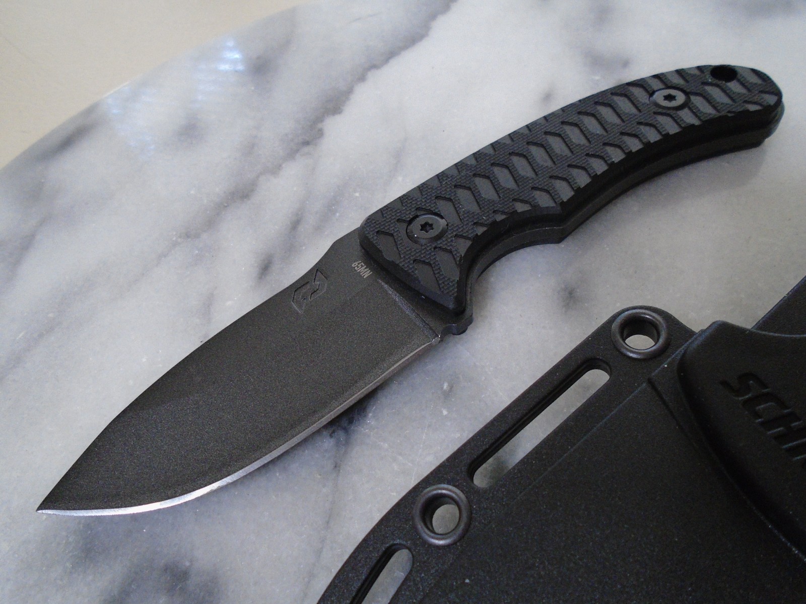 Schrade Mini Wolverine Fixed Blade Hunter Knife Full Tang Teflon 65MN G10 New