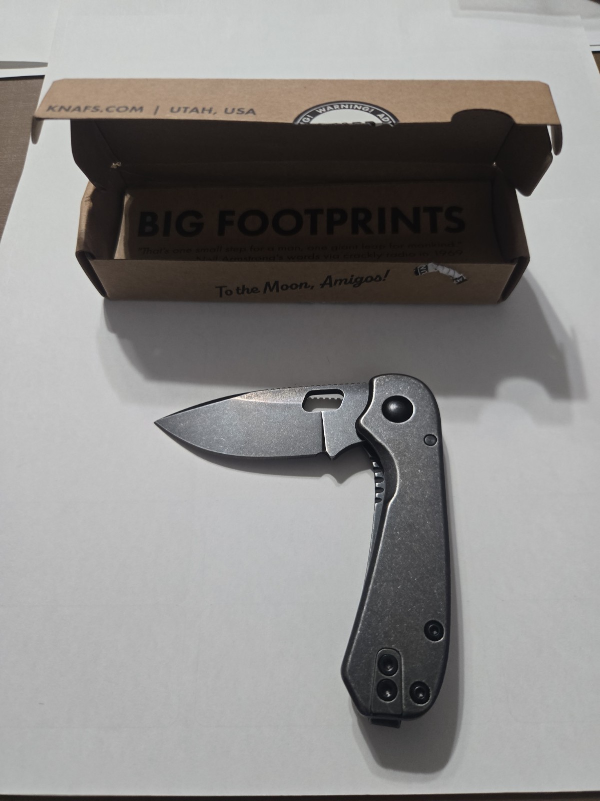 Knafs Lander 5 Black Stone Wash 8CR14MOV Frame Lock Knif.. NEW!!