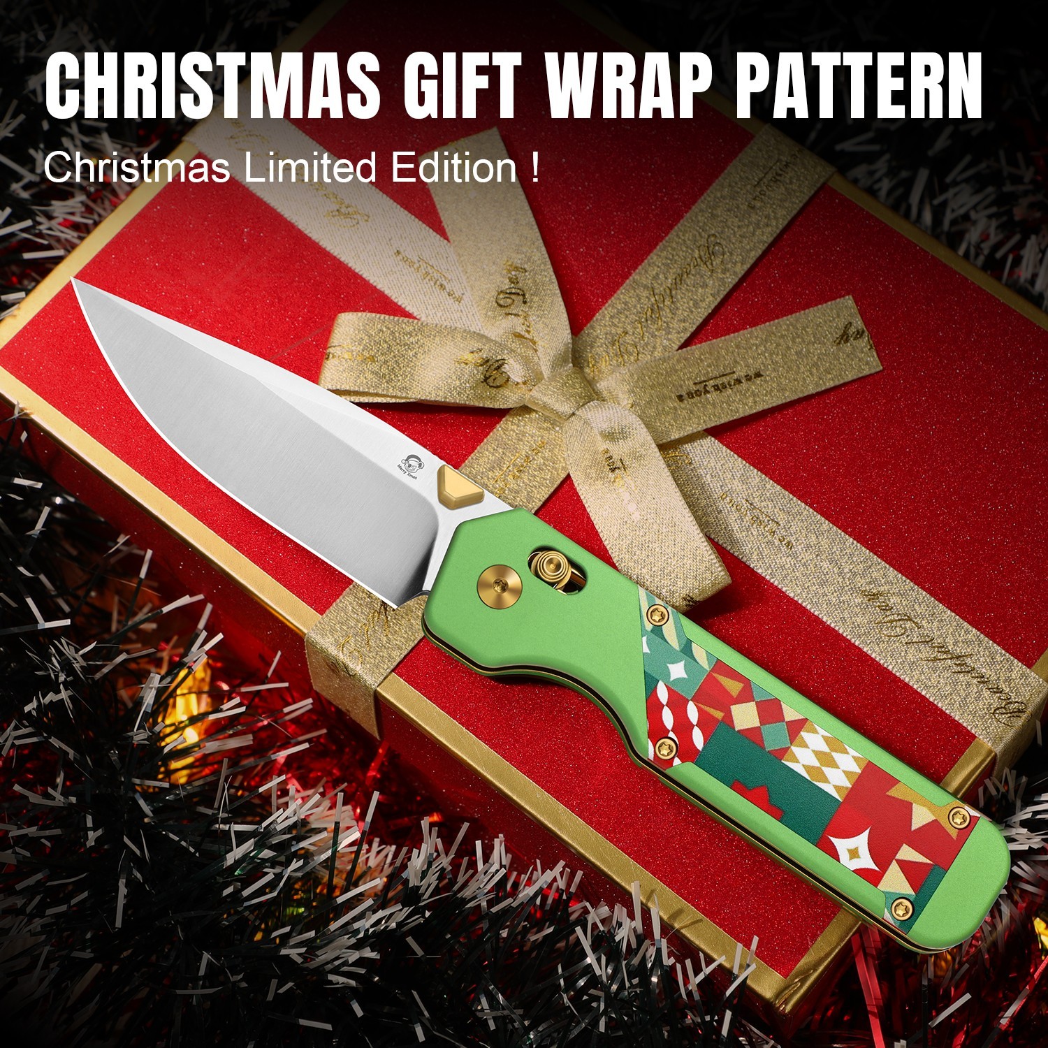 Kizer Militaw Christmas Folding Knife S45VN Blade Aluminum &G10 Handle Ki3634MC1