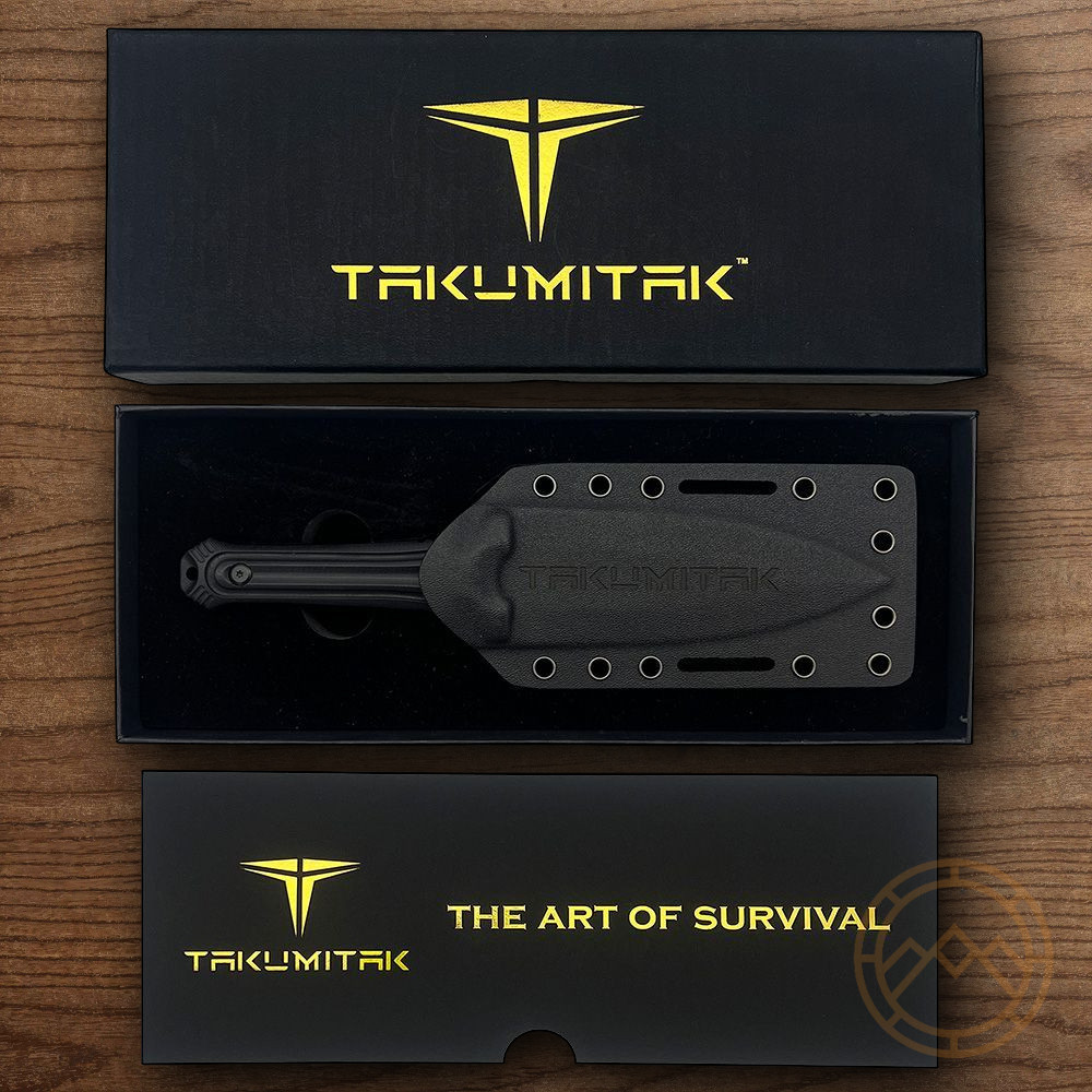 Takumitak Sentinel Fixed Knife 5.5″ Full Tang D2 Tool Steel Blade G10 Handle