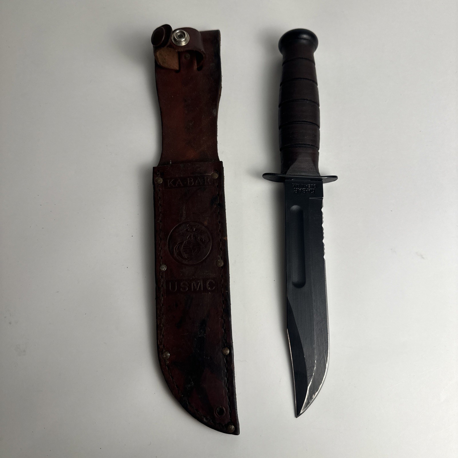 KA-BAR USMC KABAR 7” Serrated Knife Made in Olean, NY. USA