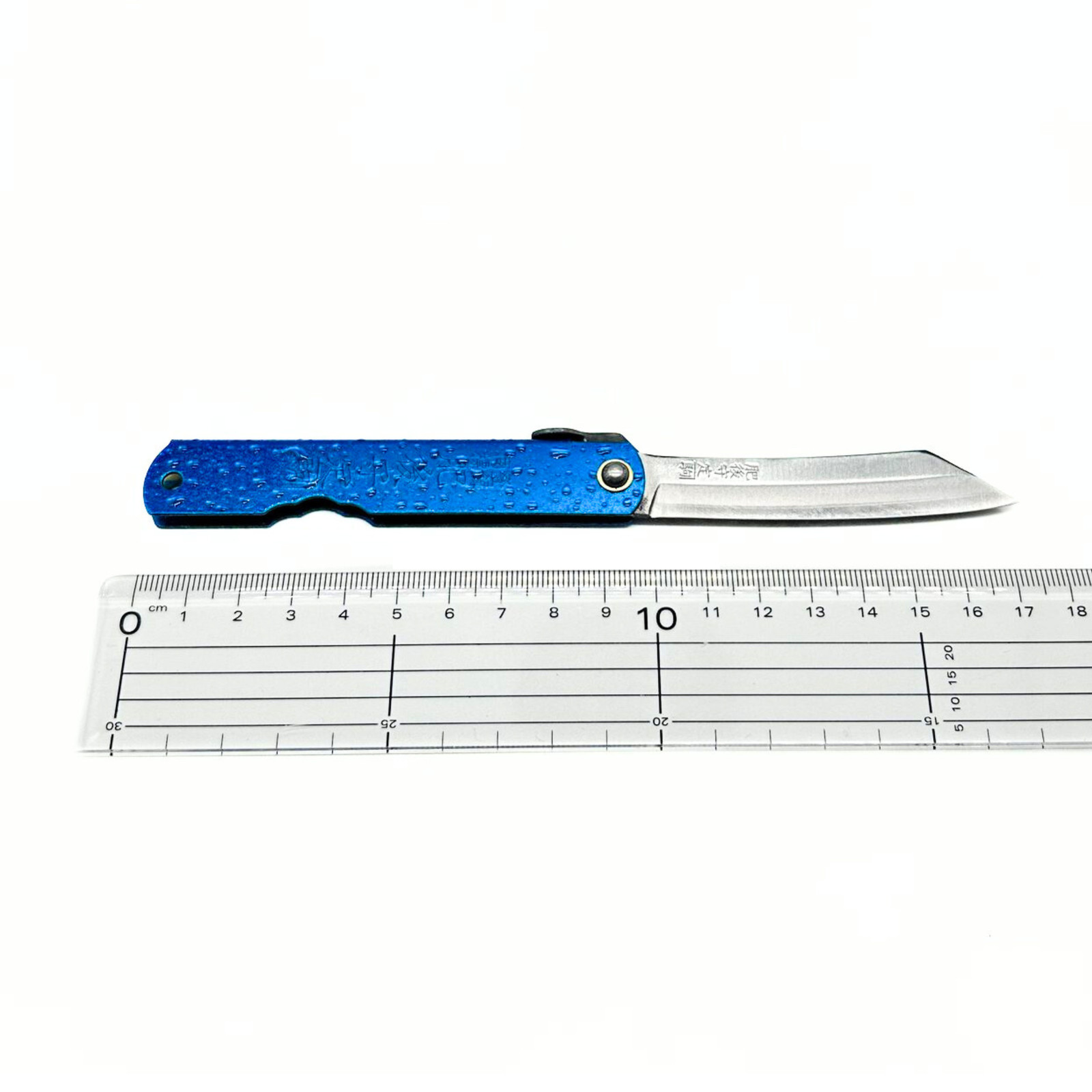 Higonokami Folding Knife, «Mizushibuki» Water splash 100mm, Blue – US Seller