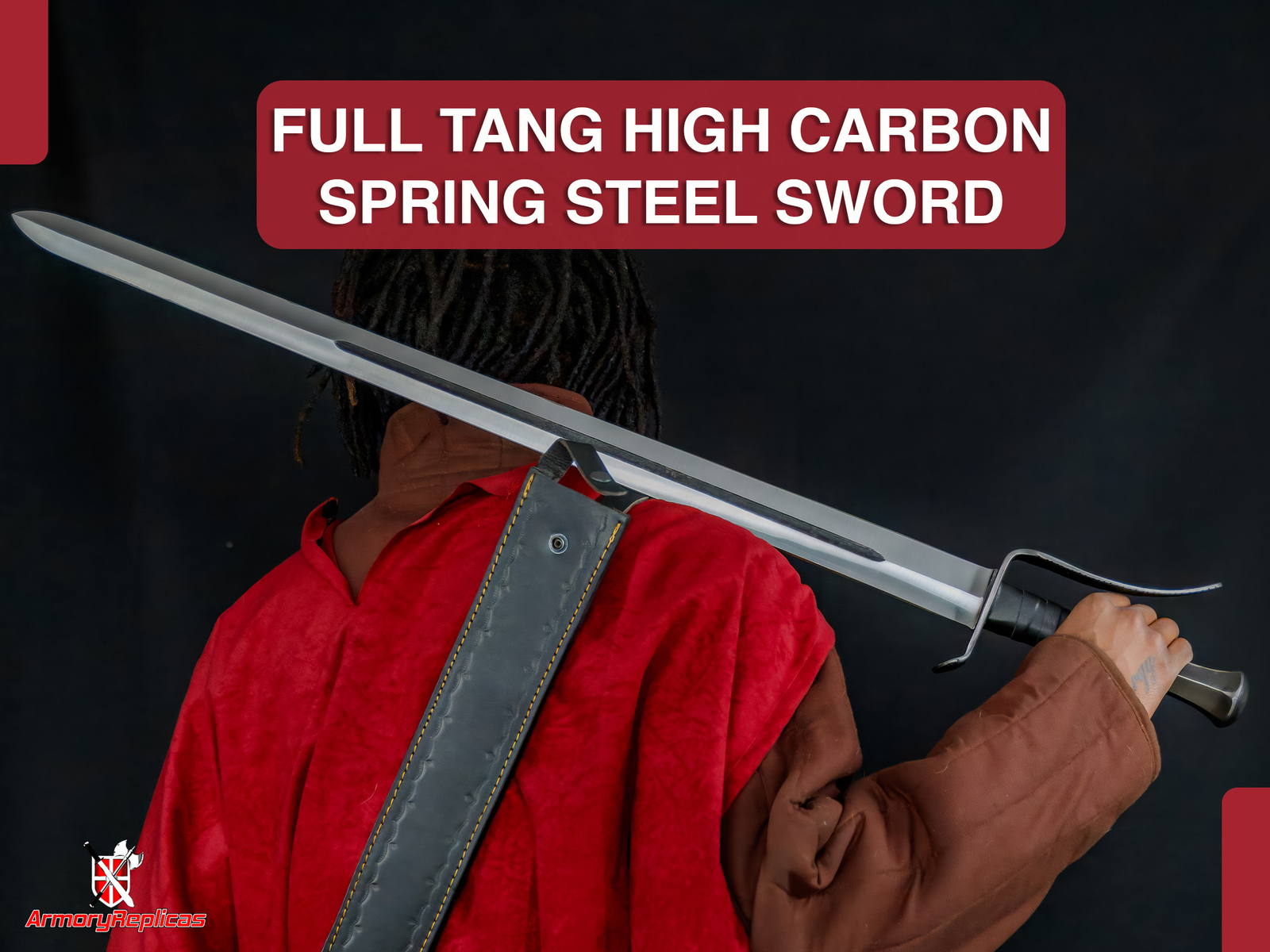 Hand-Forged Medieval Longsword | Full Tang | High Carbon Spring Steel w/ Sheath