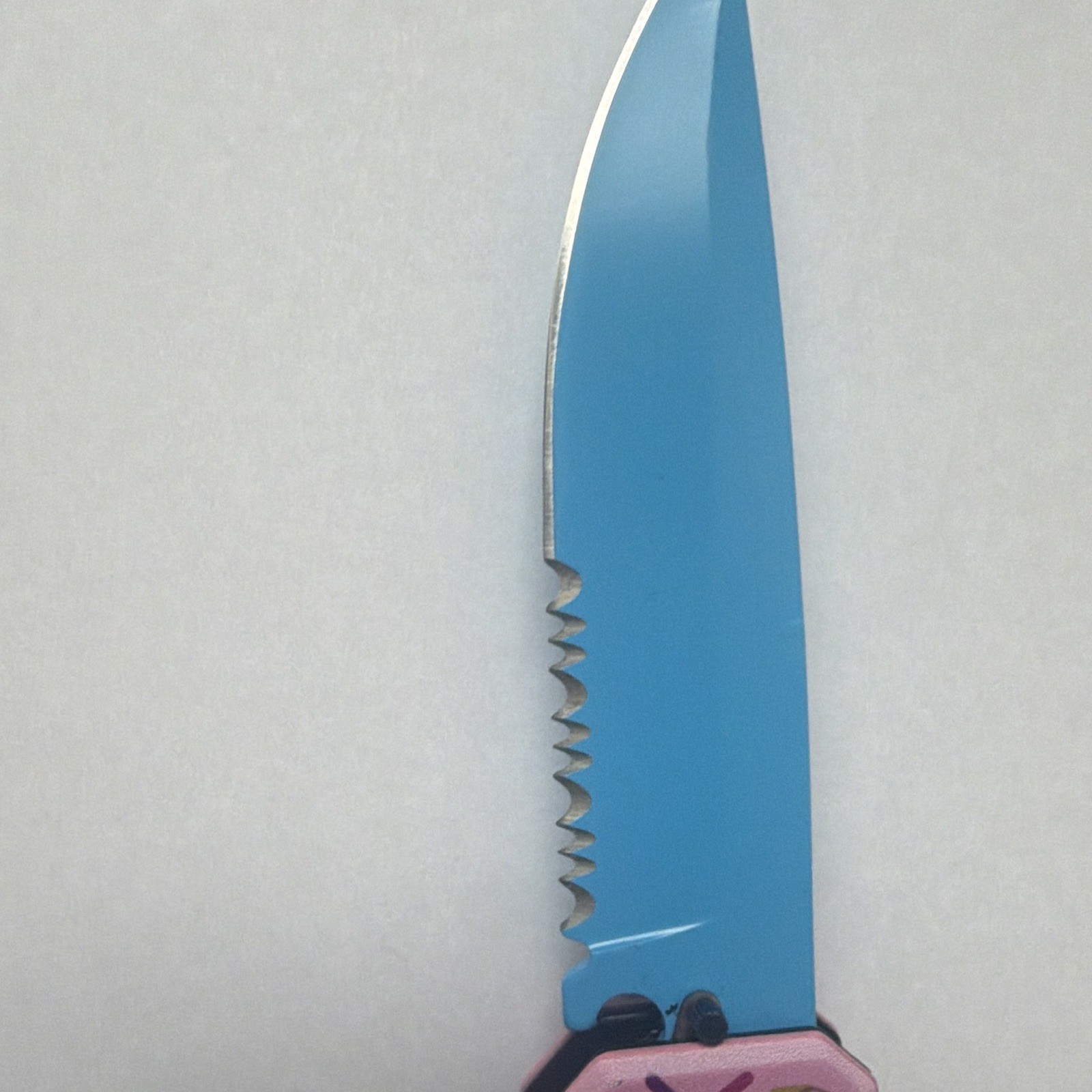 Dessert Warrior Pink Sprinkle Folding Pocketknife Assisted Drop Point Combo Edge