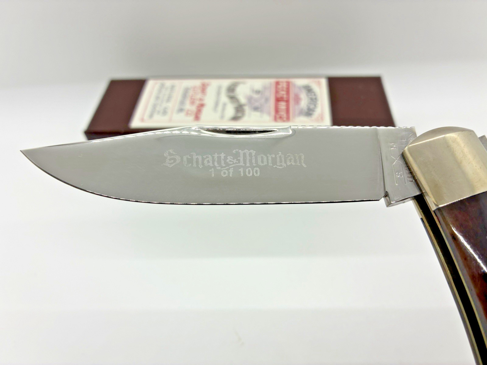 SCHATT & MORGAN 04113L MOUNTAIN MAN LOCKBACK 2005 SMOOTH BONE 1 of 100