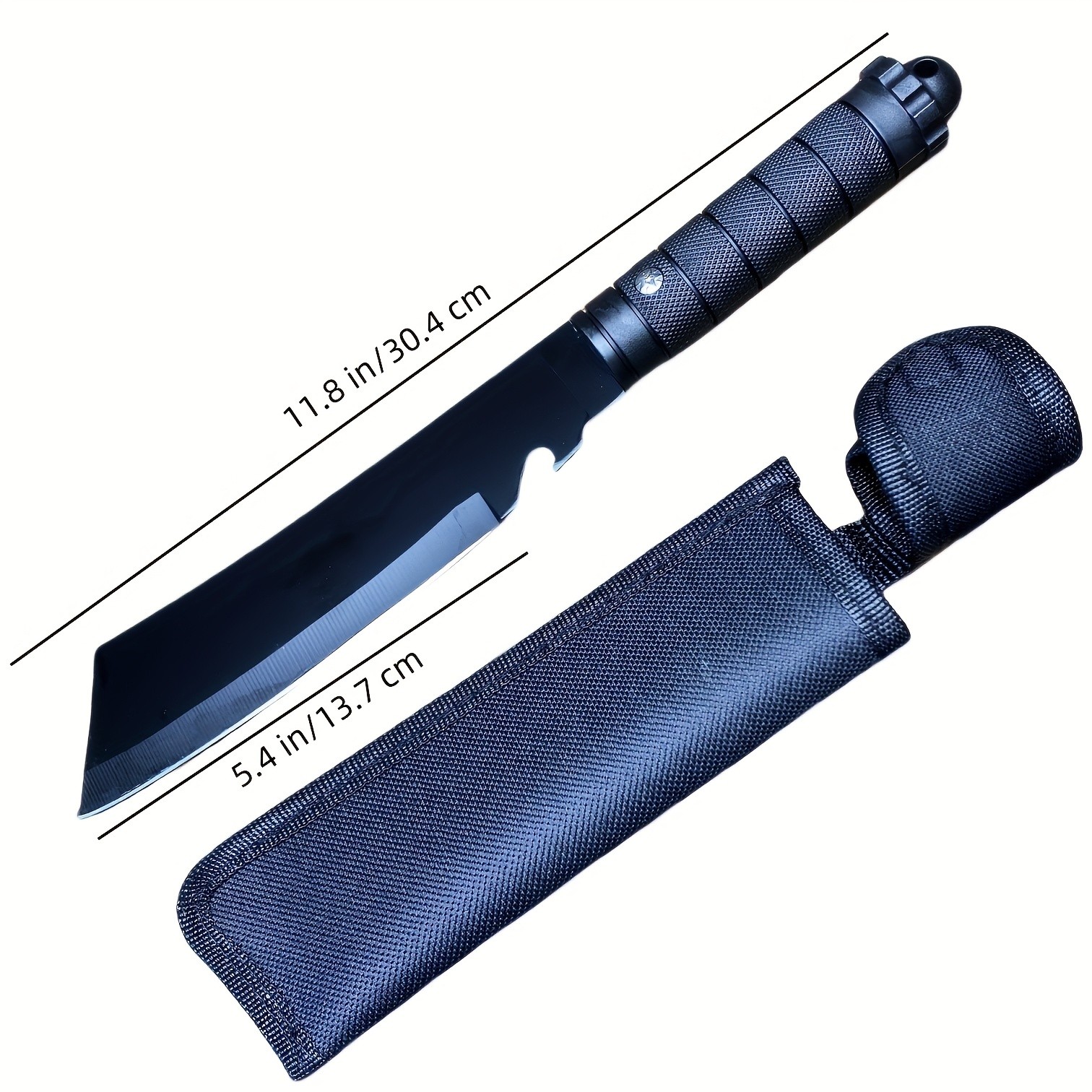2026 Duty Fixed Blade Outdoor Survival Knife-11.8″ Straight Blade & Black Handle