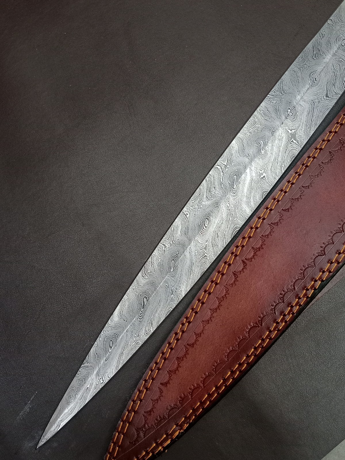 44 inch Custom Hand Forged FULL TANG Damascus Sword Blank Blade Knife Making