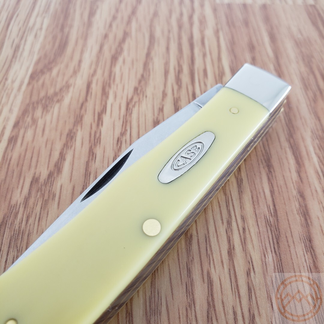 Case XX Trapper Pocket Knife Carbon Steel Blades Yellow Smooth Synthetic Handle