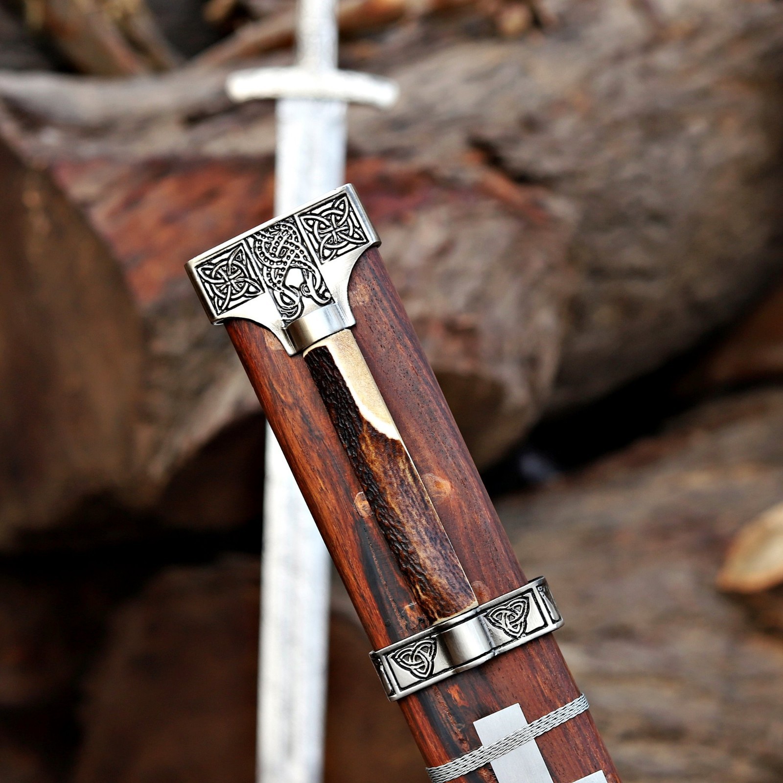 Handmade Damascus Viking Sword with Scabbard.Medival,Norse SWord