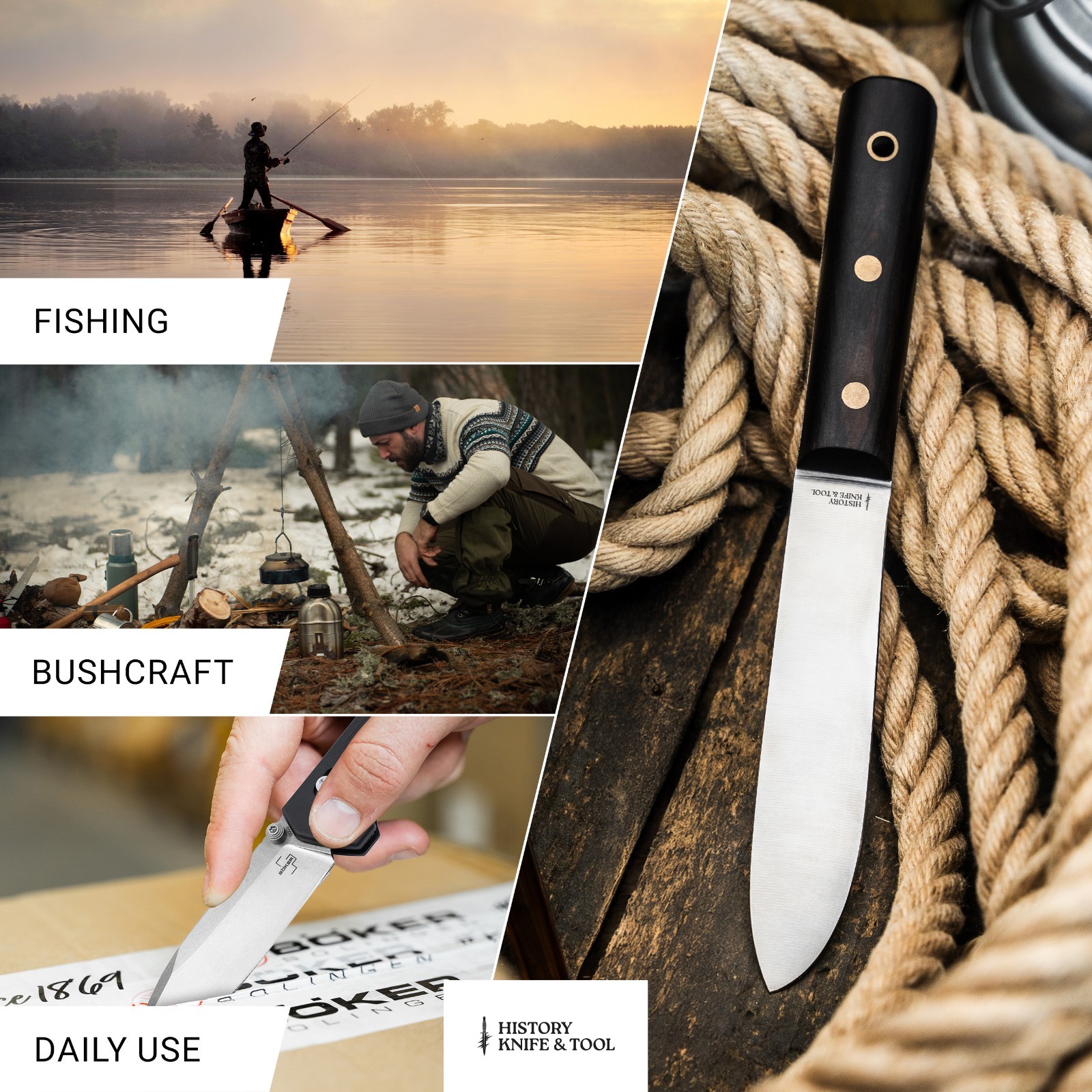 History Knife & Tool Sailor´s Knife 5.28″ Fixed Blade 4116 Full-Tang – 02HY005