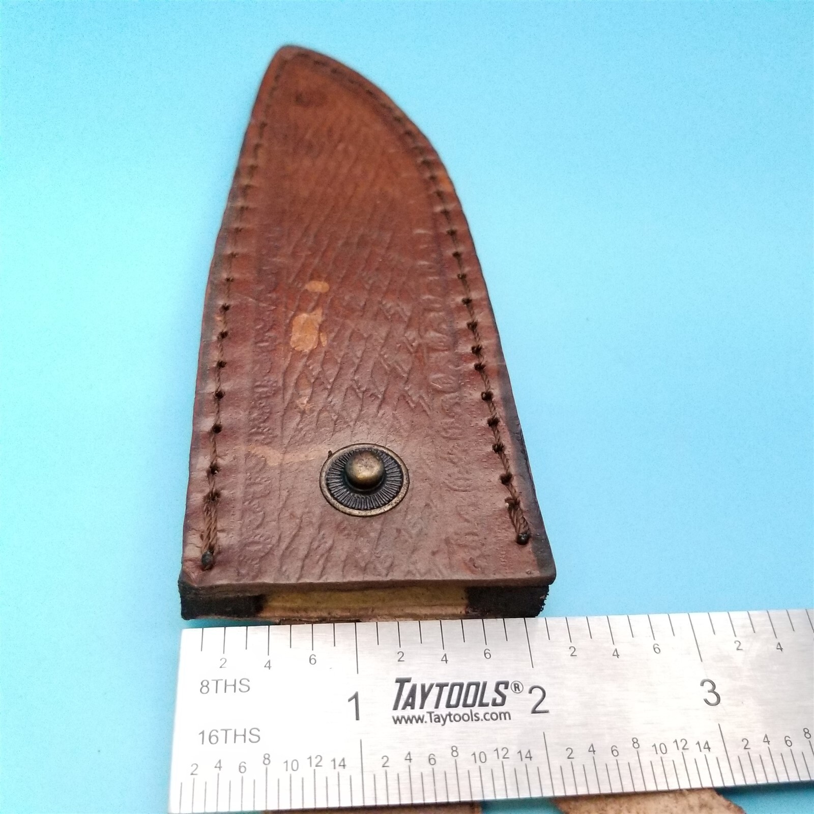 Knife Sheath Fixed Blade Leather Brown Basketweave Hunting Bowie 10.5″ x 6.75″