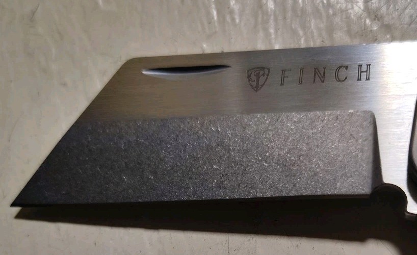 Finch Knife Co RUNTLY XL Dark Side Flipper 3.15″ M390 Wharnie Ti w/CF Handle